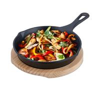 Relaxdays Poêle à frire avec support en bois