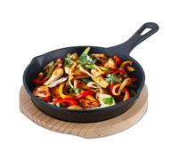 Relaxdays Poêle à frire avec support en bois