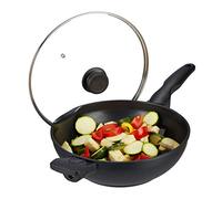 Relaxdays Wok avec couvercle et induction
