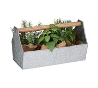 Relaxdays Jardinière avec poignée en bois