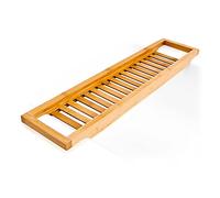 Relaxdays Pont de baignoire pratique, en bambou, H x L x P : 4 x 65 x 15 cm, pour la salle de bain, nature