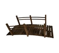 Relaxdays Pont de Jardin arqué en Sapin avec Garde-Corps, H 58 x L 185 x P 72 cm, Brun, 200 kg