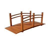 Relaxdays Pont de Jardin en Bois de Sapin avec rambarde, 58 x 171,5 x 75 cm, Orange, pour Bassin, Charge 200 kg