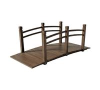 Relaxdays Pont de Jardin en Bois, Garde-Corps pour étang, Brun, 58 x 171,5 x 75 cm, 200 kg