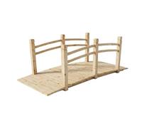 Relaxdays Pont de Jardin en Sapin Naturel | 55 x 150 x 67 cm avec garde-corps pour étang, 150 kg