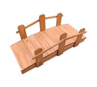 Relaxdays Pont de Jardin en Sapin pour étang/ruisseau, 25 x 32 x 70 cm, Charge 100 kg, lasuré Orange