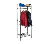 Relaxdays Portant à vêtements SANDRA tringle cintre rangement compartiment chaussures bottes en métal HxlxP: 166 x 60,5 x 38 cm, noir