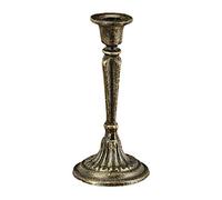 Relaxdays Porte-Bougie, Chandelier Antique, Noir Chic, Design Vintage, chandelle Romantique, Fonte Fer, HxD 19 x 9 cm
