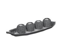 Relaxdays Porte-Bougies avec Plateau, bougeoirs, 4 Bougies Chauffe-Plat, décoration de Table, Salon, Cuisine, Gris/Blanc