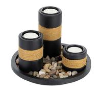 Relaxdays Porte-bougies avec plateau rond