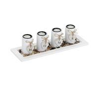 Relaxdays Porte-bougies avec plateau et pierres
