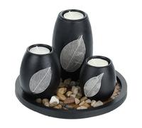 Relaxdays Porte-bougies avec plateau rond