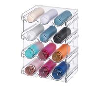 Relaxdays Lot Porte-Bouteilles, empilable, Organiseur frigo Transparent