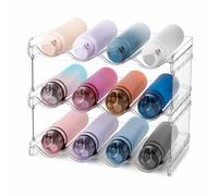 Relaxdays Porte-Bouteilles empilables, lot Transparent pour réfrigérateur