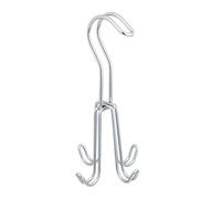 Relaxdays Porte-Ceinture, Support Cravates pour l’Armoire à vêtements, métal, Serviettes, 4 croches, 18x9x9 cm, argenté