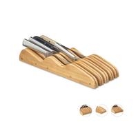 Relaxdays Porte-couteaux bambou support couteaux