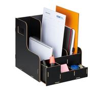 Relaxdays Porte-documents 3 parties & rangements