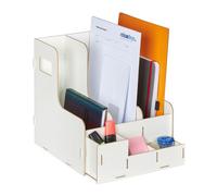 Relaxdays Porte-documents 3 parties & rangements
