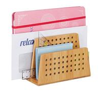 Relaxdays Range-documents pour le bureau en bambou