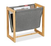 Relaxdays Porte-documents en bambou et polyester