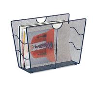 Relaxdays Porte-documents moderne, en métal, non fixe, design maille, H x L x P 27 x 39,5 x 17 cm, anthracite