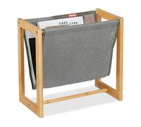 Relaxdays Porte-documents en bambou et polyester
