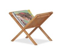 Relaxdays Porte Journaux en Bambou, Support Revues, Poignées de Transport, Rangement Sur Pieds Pratique, A4 A5 Nature