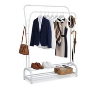 Relaxdays Porte-manteau 2 tringles, 2 étagères