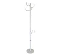 Relaxdays Porte-Manteau, 8 Crochets, en Fer, Vestes, Manteaux, Chapeaux, H x L x P : 176 x 30 x 30 cm, Blanc