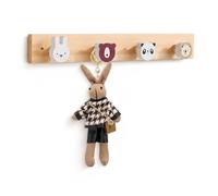 Relaxdays Porte-manteau enfant 4 crochets Animaux