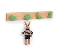 Relaxdays Porte-manteaux enfant 4 crochets «Dino»
