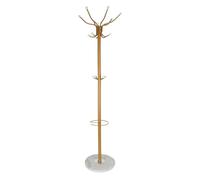 Relaxdays Porte Manteau, Support parapluies, 16 Crochets, HxD 176,5 x 36,5 cm, Pied en marbre, Garde Robe Droit,Couleurs