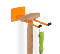 Relaxdays Porte-Outils (de Jardin), Rangement Robuste, Acier et Plastique, Longueur : 24 cm, Orange