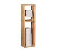 Relaxdays – Porte-papier toilette – Bois de noyer, montage mural ou sur pieds, Nature