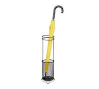 Relaxdays Porte-parapluie, H x D : env. 52,5 x 16 cm, métal, rangement rond pour ombrelles, design moderne, noir