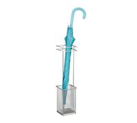 Relaxdays Porte-parapluie, H x L x P: env. 52,5x13,5x13,5 cm, métal, rangement pour ombrelles, carré, moderne, argenté