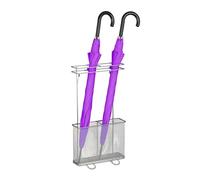 Relaxdays Porte-parapluie, HxLxP: env. 54x30,5x15 cm, métal, rangement rectangulaire pour ombrelles, moderne, argenté