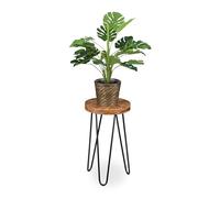 Relaxdays Porte-Plantes, pour Vos trésors Verts, Design Vintage, H x D : 42 x 45 cm, Marron et Noir