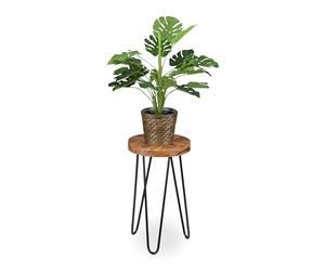 Relaxdays Porte-Plantes, pour Vos trésors Verts, Design Vintage, H x D : 42 x 45 cm, Marron et Noir