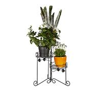 Relaxdays Porte plantes support pot de fleurs 3 étages 50 cm de hauteur décoratif, noir