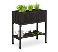 Relaxdays Porte-pot de fleurs en bois de sapin
