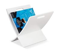 Relaxdays Porte-Revue Bois avec poignée, Salon, Design Moderne, Magazine Holder, Porte-journaux, 31 x 30 x 34 cm, Blanc
