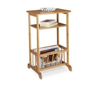 Relaxdays Porte-revues en bambou table d'appoint table console porte-magazine bois 2 surfaces HxlxP: 71,5 x 44,5 x 37 cm, nature