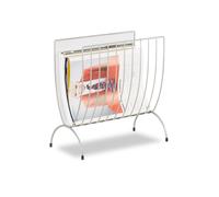 Relaxdays Porte-revues en maille métal porte-journaux trieur en maille tressée HxlxP: 35 x 34 x 18 cm, argenté