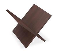 Relaxdays Porte-revues en Noyer, Porte journaux Design X, Moderne, HxLxP: 25,5x32x29 cm, Support revues, Marron foncé