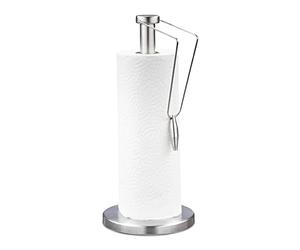 Relaxdays Porte-Rouleau Papier essuie-Tout, Vertical, INOX brossé, Cuisine, Distributeur, H x D : 34 x 15 cm, argenté