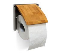 Relaxdays Porte-rouleau papier hygiénique bambou