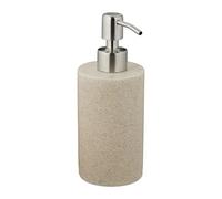 Relaxdays Porte-Savon Liquide, 180 ML, Rechargeable, Salle de Bain, Distributeur shampoing, Pompe en INOX, Sable