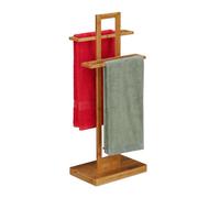 Relaxdays Porte-serviette sur pied bambou