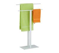 Relaxdays Porte-serviettes blanc avec design en T